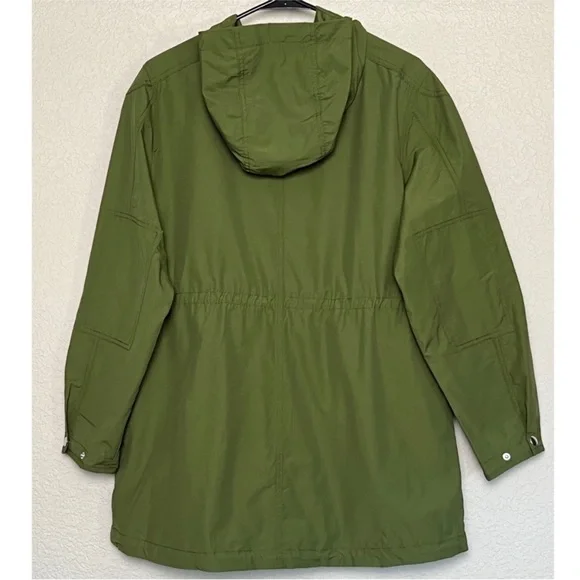 J Crew Green Rainjacket with Hood - Picture 5 of 8